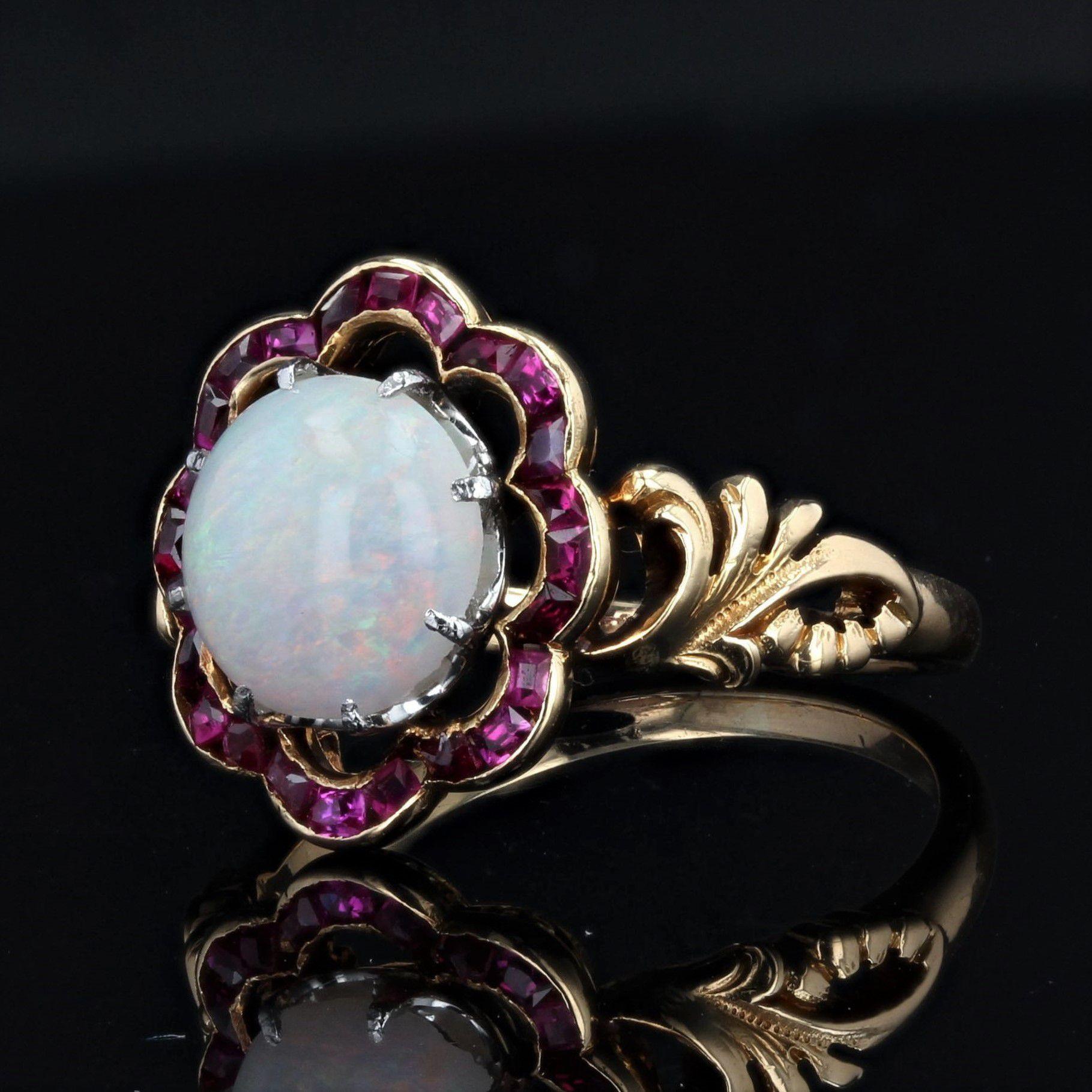 opal and ruby ring vintage