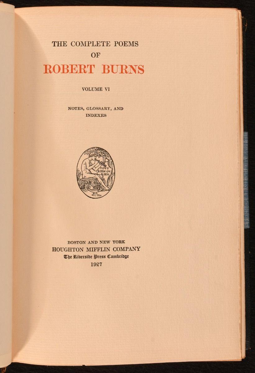 1926-1927 The Complete Writings of Robert Burns (Les écrits complets de Robert Burns) en vente 2