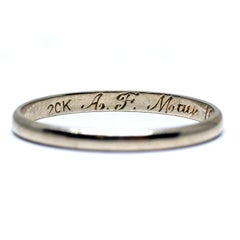 1926 20 Karat Gold Vintage Art Deco Thin Wedding Band Stackable Petite Ring