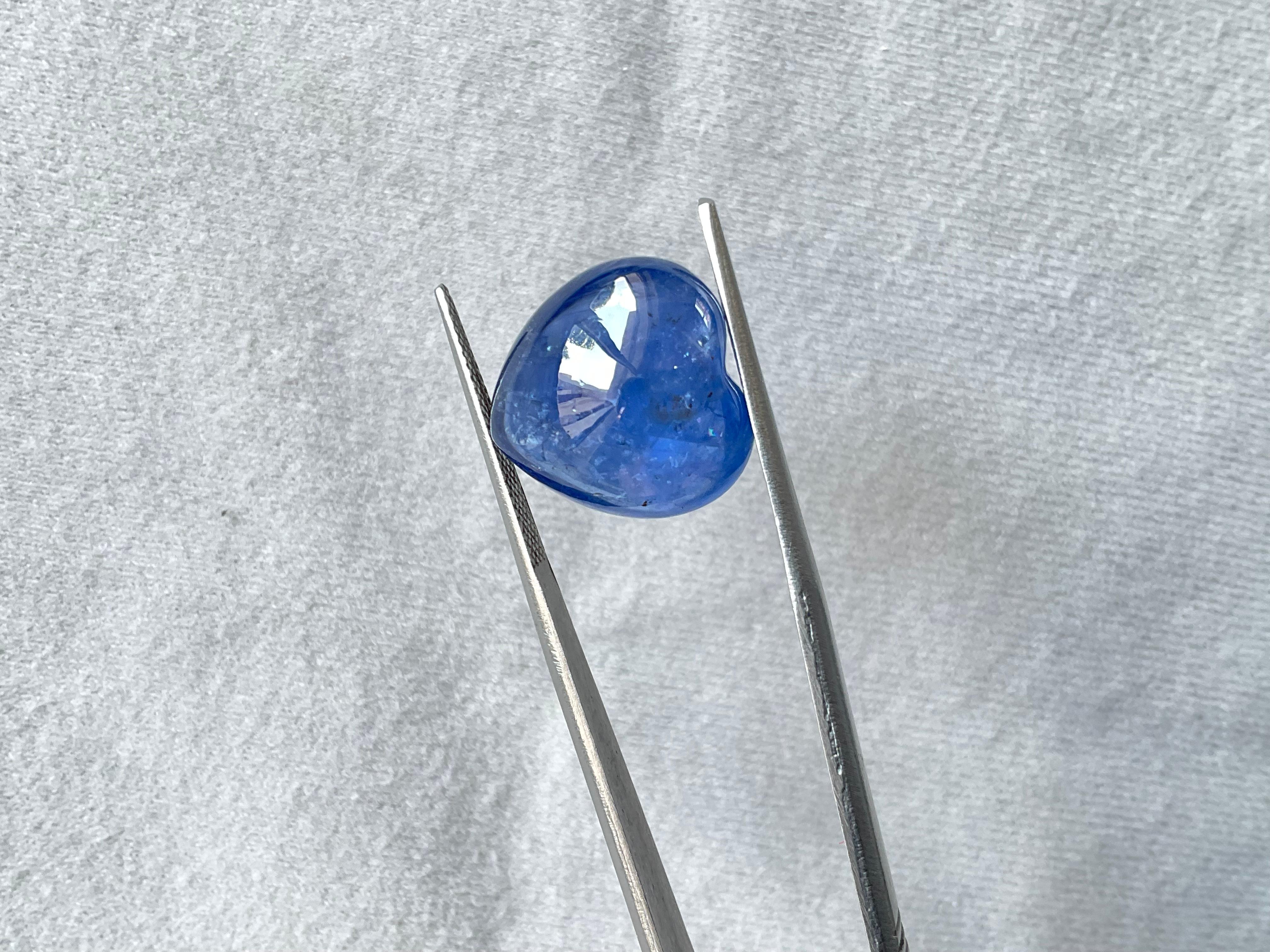 Women's or Men's 19.26 Carats Burmese Sapphire Heart No-Heat For Jewelry Top Quality Natural Gem For Sale