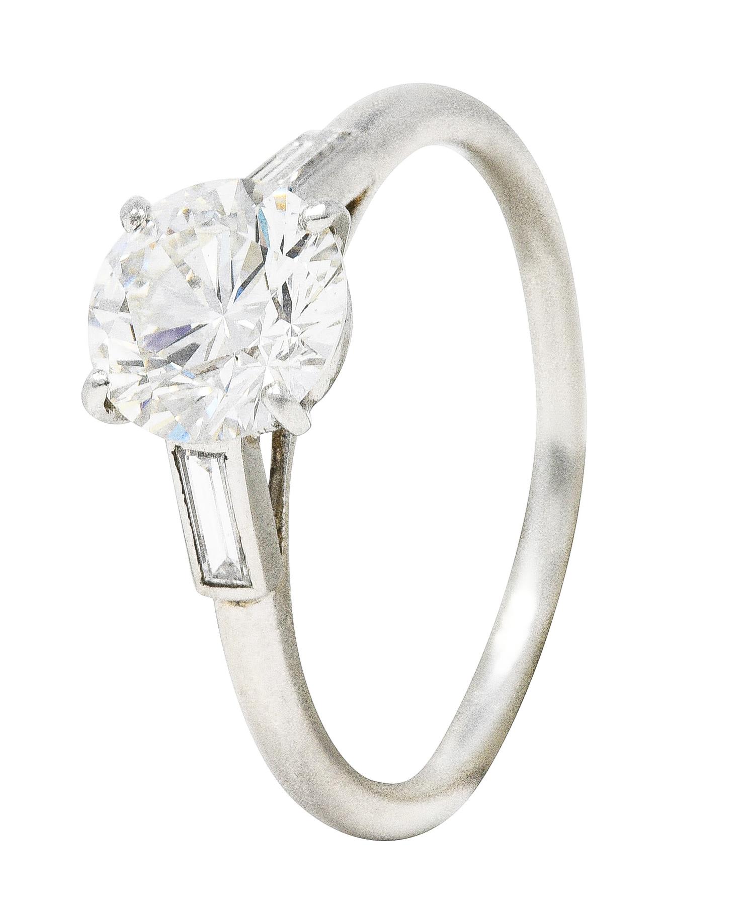 Cartier Paris Mid-Century 1.48 Carats Diamond Platinum Engagement Ring GIA 6