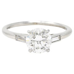 Cartier Paris Mid-Century 1.48 Carats Diamond Platinum Engagement Ring GIA