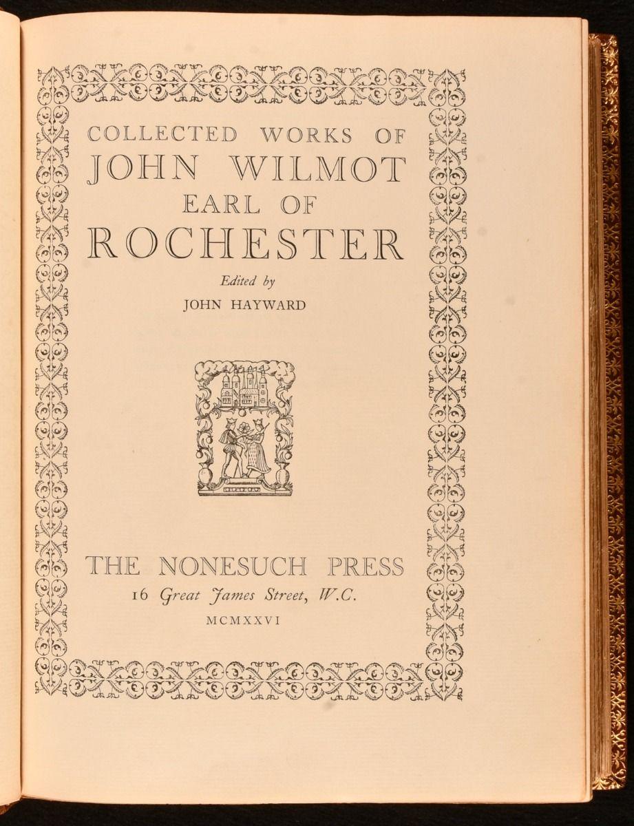 1926 Collected Works of John Wilmot, Earl of Rochester In Good Condition For Sale In Bath, GB