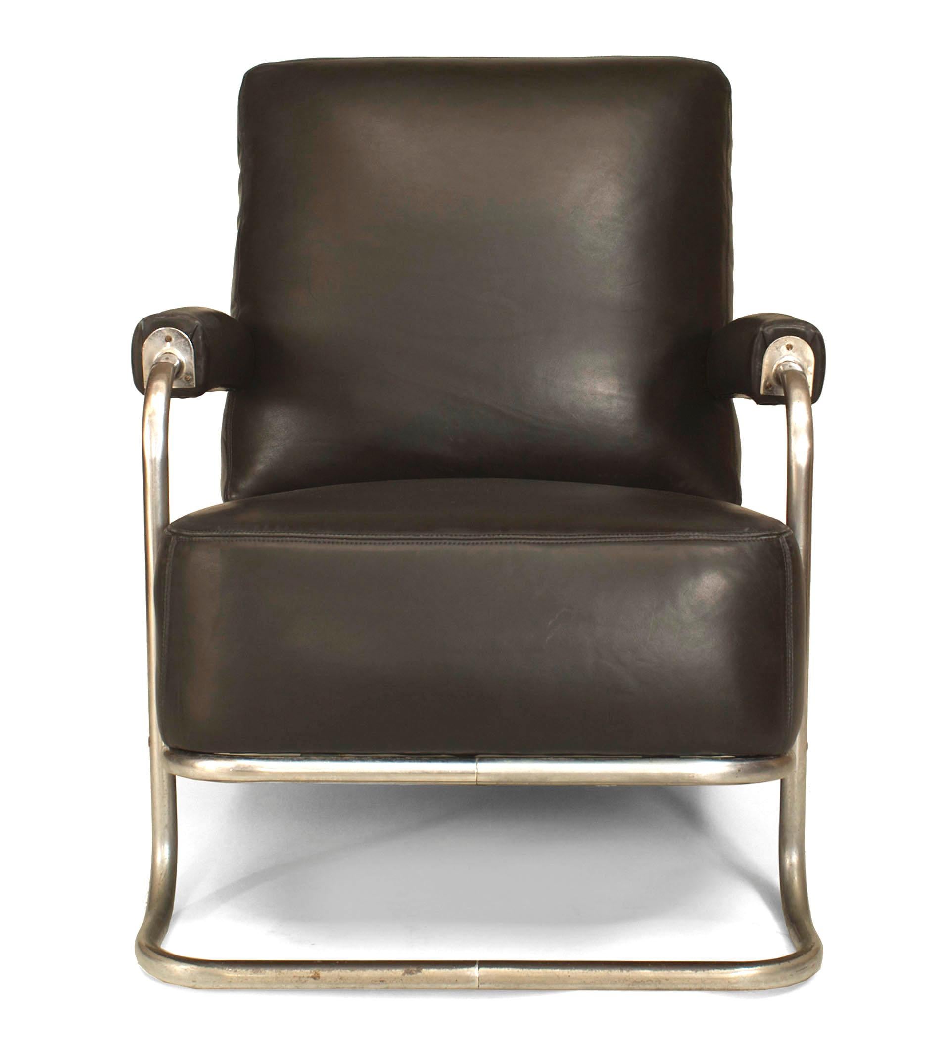 C. R. Coquery Sillón Francés Art Decó Tubular Cromado en Bueno estado para la venta en Queens, NY