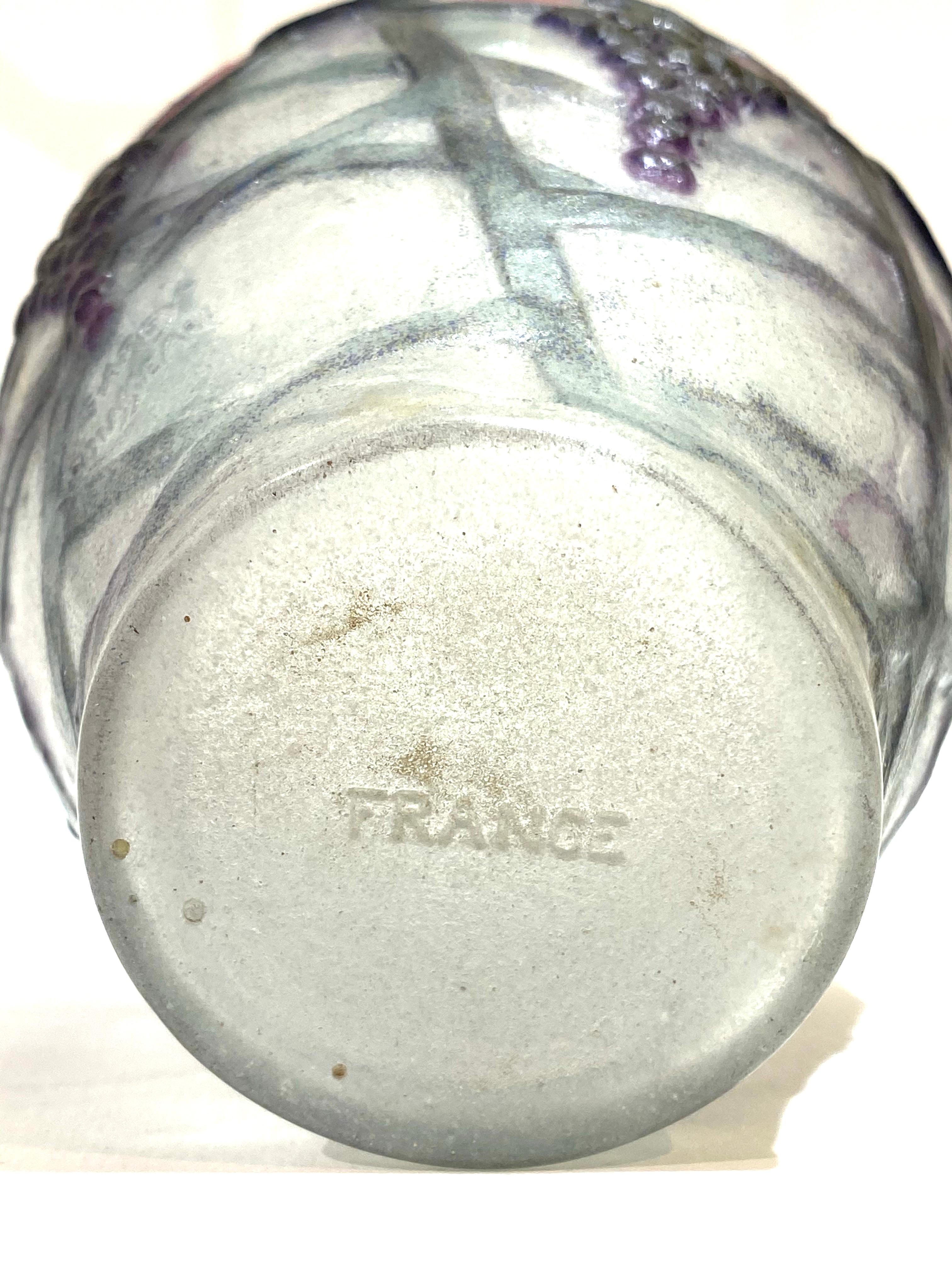 Blown Glass 1926 Gabriel Argy-Rousseau Grappes Vase in Pate de Verre Cameo Glass