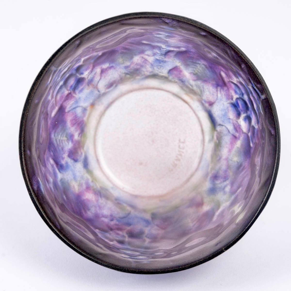 1926 Gabriel Argy-Rousseau Vaso Uvetta Pate de Verre Vetro In condizioni buone in vendita a Boulogne Billancourt, FR