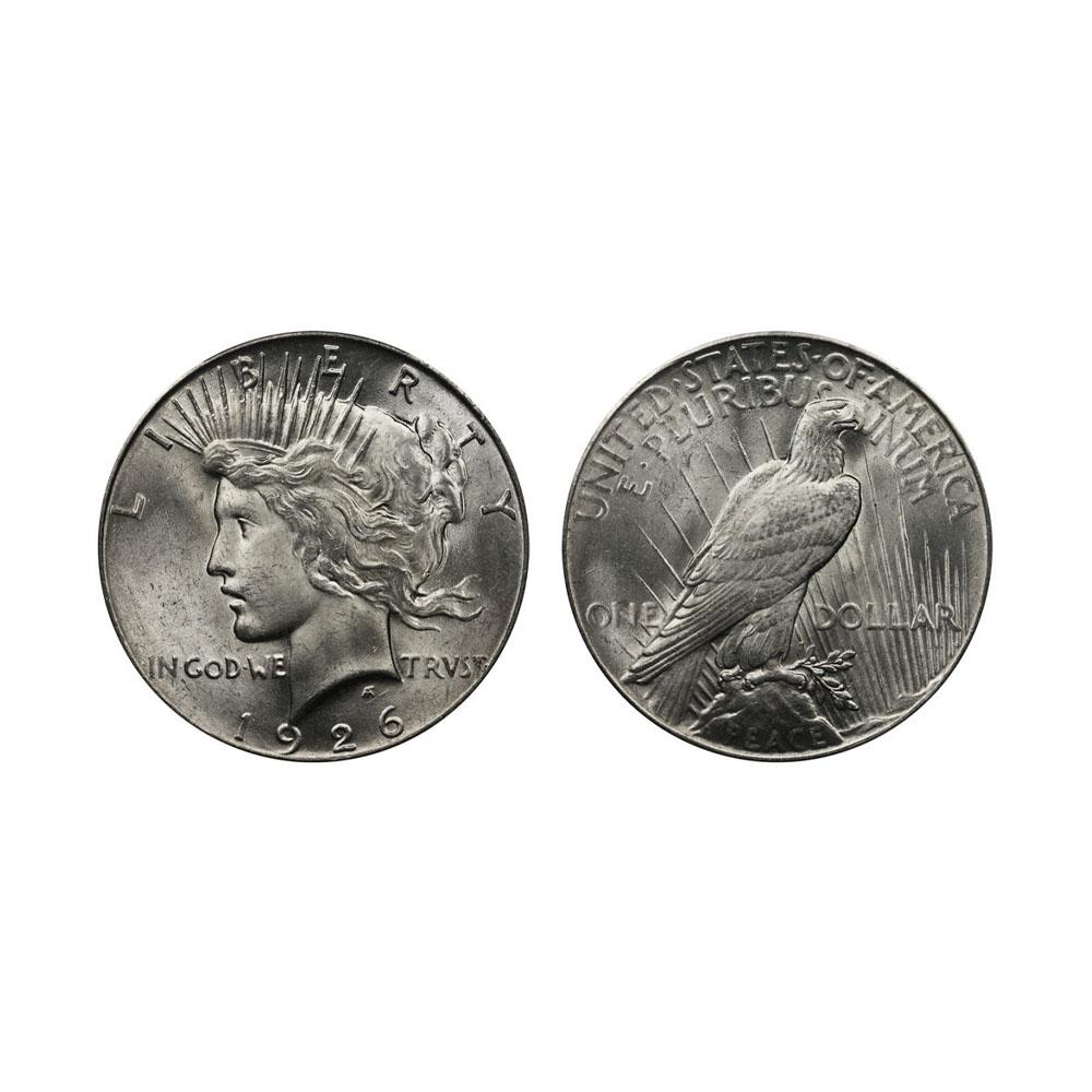 1926 Peace Silver Dollar Coin Necklace In New Condition For Sale In New York, NY