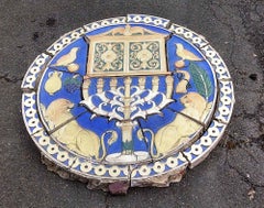 Poly-Chrome Judaic Terracotta Medallion Phila Synagogue