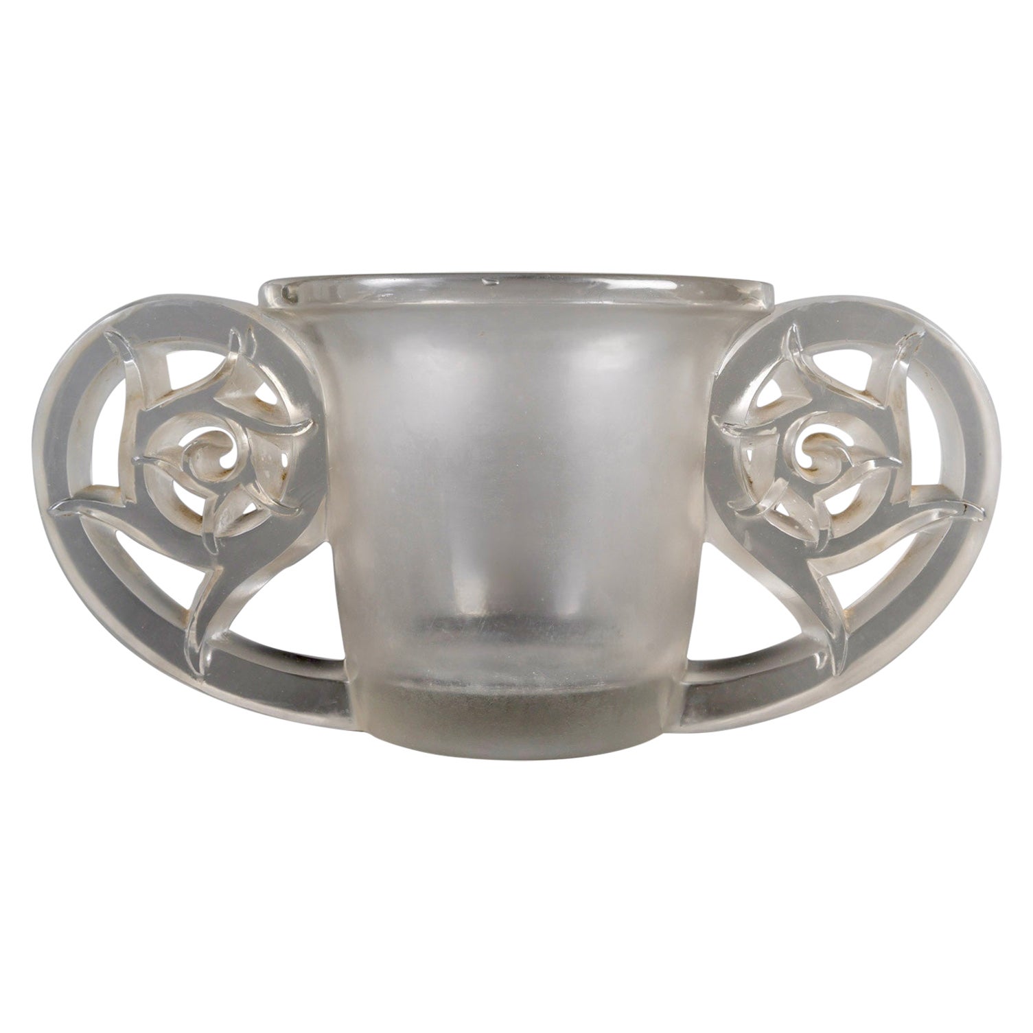 1926 René Lalique - Art Deco Vase Pierrefonds Glass For Sale