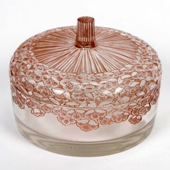 1926 René Lalique Box Boutons d'Or Glass with Red Patina