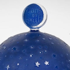 1926 René Lalique, Box Dans La Nuit Frosted Glass with Blue Patina for Worth