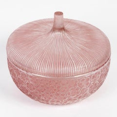 1926 René Lalique Box Eglantines Glass with Pink Patina, Flowers