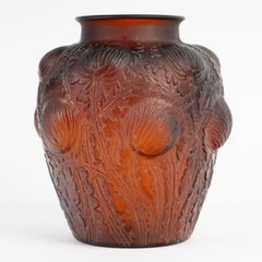1926 – René Lalique – Domrémy vase, amber-red tinted