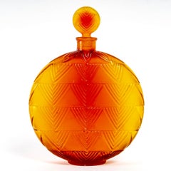 1926 René Lalique, Flacon Vers Le Jour Verre Ambre Dégradé Pour Worth