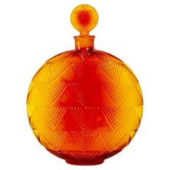 1926 René Lalique, Flacon Vers Le Jour Verre Ambre Dégradé Pour Worth