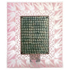 1926 René Lalique - Frame Lily Of The Valley And Swallows Glass With Pink Patina