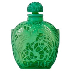 1926 René Lalique Perfume Bottle Le Jade for Roger & Gallet Jade Green Glass