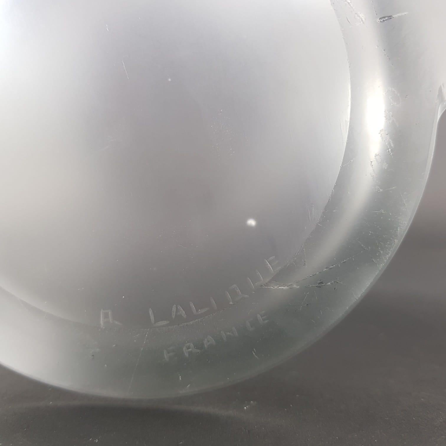 1926 Rene Lalique Pierrefonds Vase in Clear and Acid Satin Finish Glass 4