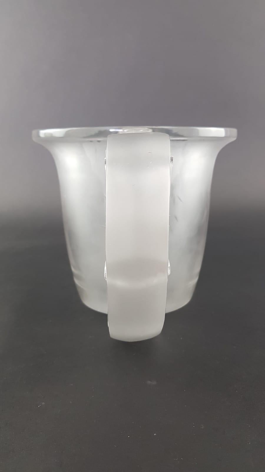 Early 20th Century 1926 Rene Lalique Pierrefonds Vase in Clear and Acid Satin Finish Glass