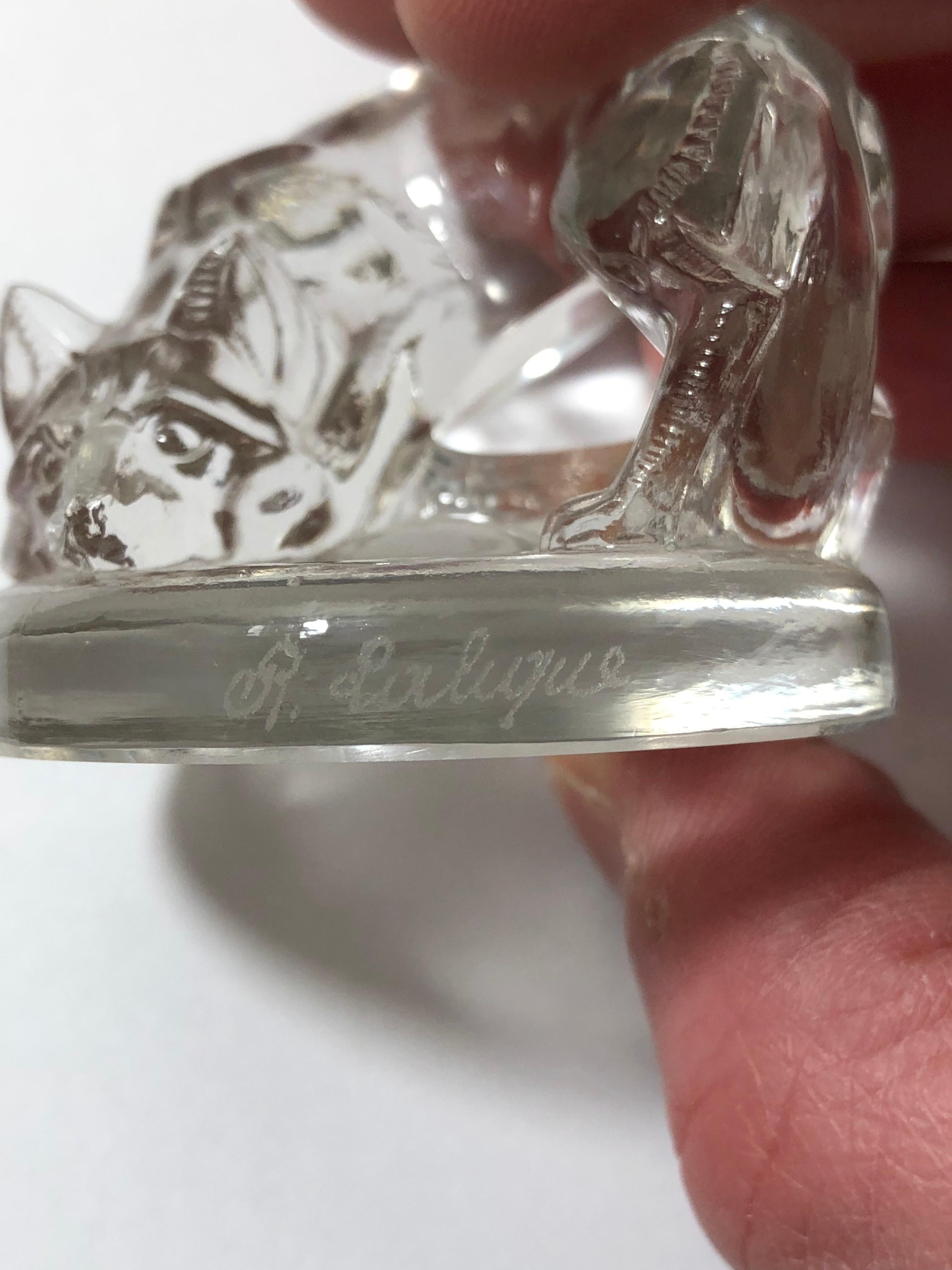 Art Deco 1926 René Lalique Renard Seal Clear Glass, Fox Figurine
