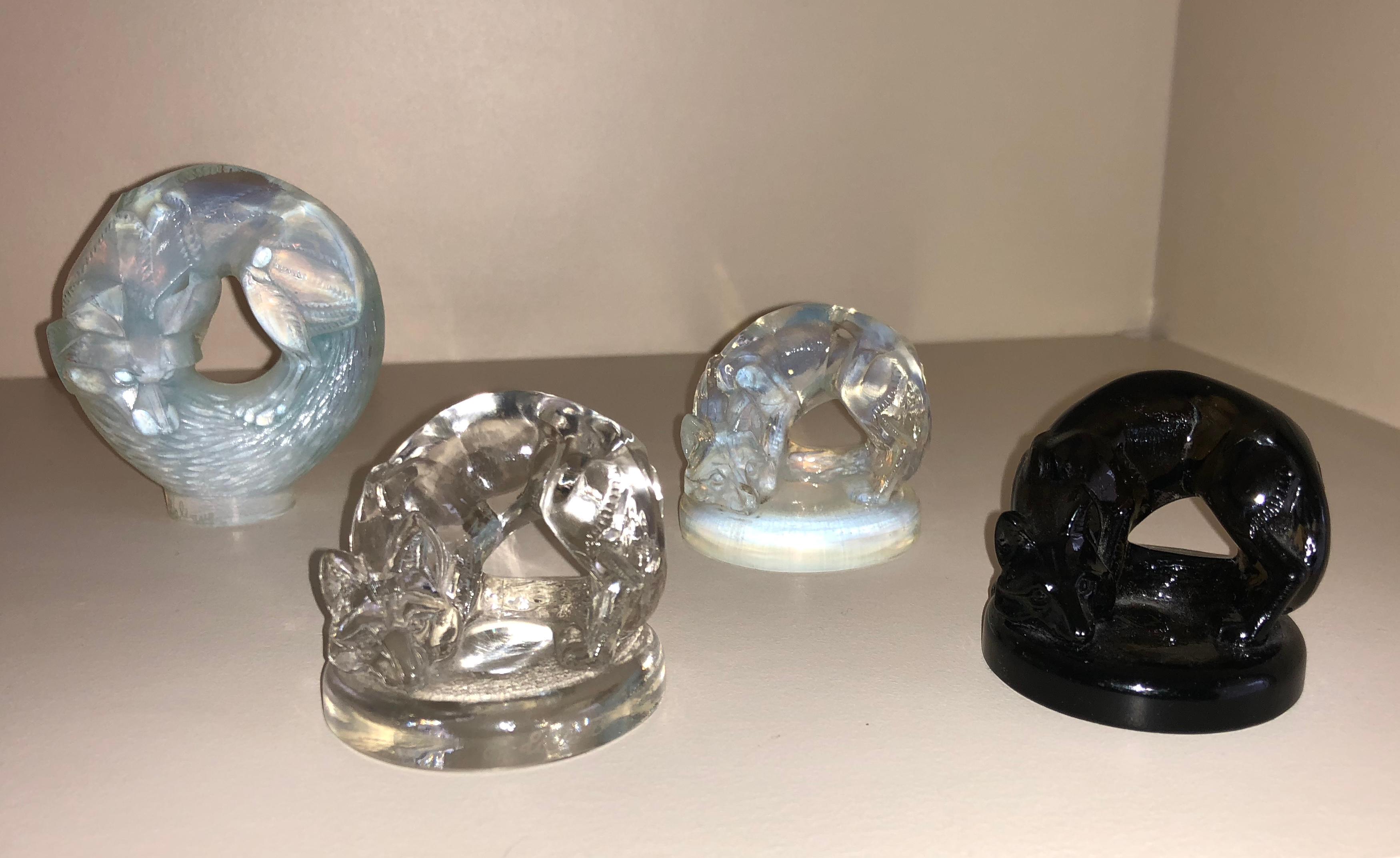 French 1926 René Lalique Renard Seal Clear Glass, Fox Figurine