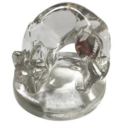 Antique 1926 René Lalique Renard Seal Clear Glass, Fox Figurine