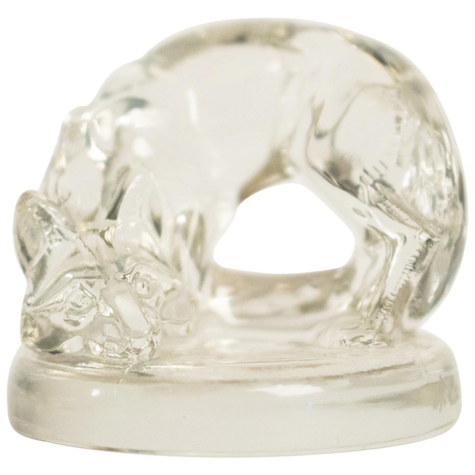 1926 René Lalique Renard Seal Clear Glass 'Fox' Figurine