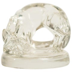 1926 René Lalique Renard Seal Clear Glass 'Fox' Figurine