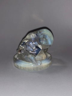 1926 René Lalique Renard Seal Opalescent Glass, Fox Figurine