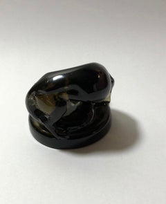 1926 René Lalique Renard Seal Topaz Glass, Fox Figurine