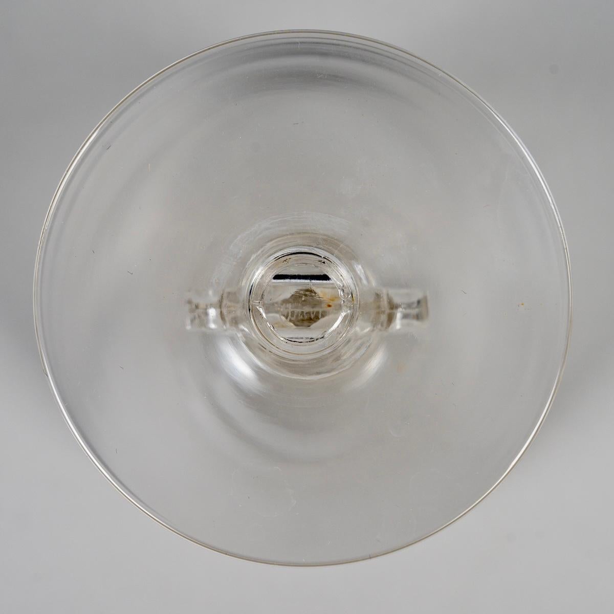 Art Deco 1926 René Lalique - Set Of 60 Glasses Ribeauvillé Glass Star Of David For Sale