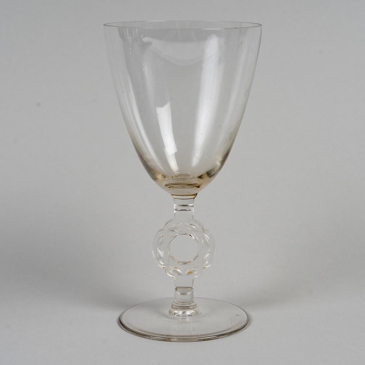 Early 20th Century 1926 René Lalique - Set Of 60 Glasses Ribeauvillé Glass Star Of David For Sale