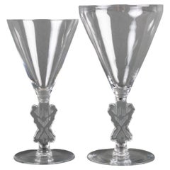 1926 Rene Lalique Set of Tablewares Glasses Strasbourg Glass 12 pieces