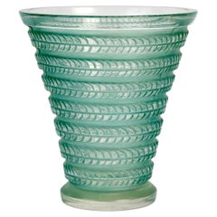 1926 René Lalique - Vase Cytise Glass with Turquoise Patina