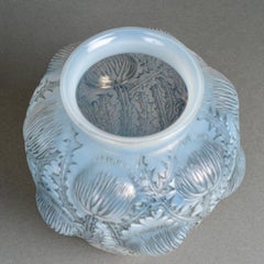 1926 Rene Lalique - Vase Domremy Cased Opalescent Glass with Grey Patina