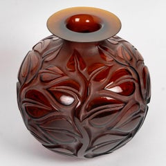 1926 Rene Lalique - Vase Sophora Amber Glass