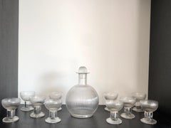 1926 Rene Lalique Wingen Set 11 Pieces Drinking Glasses Stems and Decanter