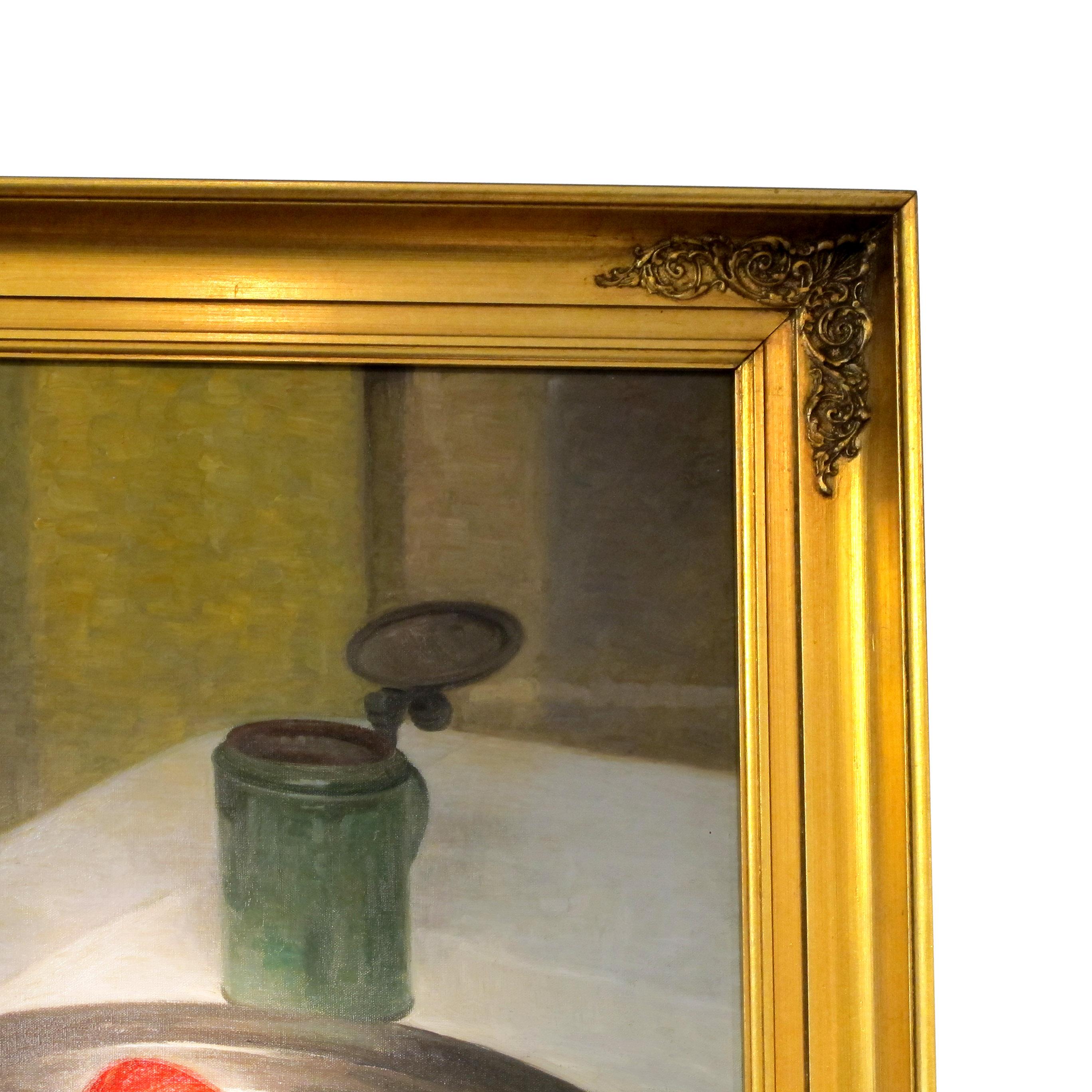 1926 Nature morte à l'huile sur toile d'un homard par Carl Vilhelm Meyers, danois  Bon état - En vente à London, GB