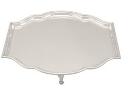 Antique George V Art Deco Sterling Silver Salver, 1927
