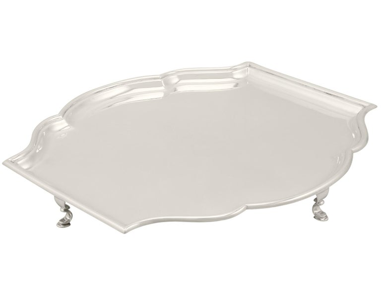 Antique George V Art Deco Sterling Silver Salver, 1927 In Excellent Condition In Jesmond, Newcastle Upon Tyne