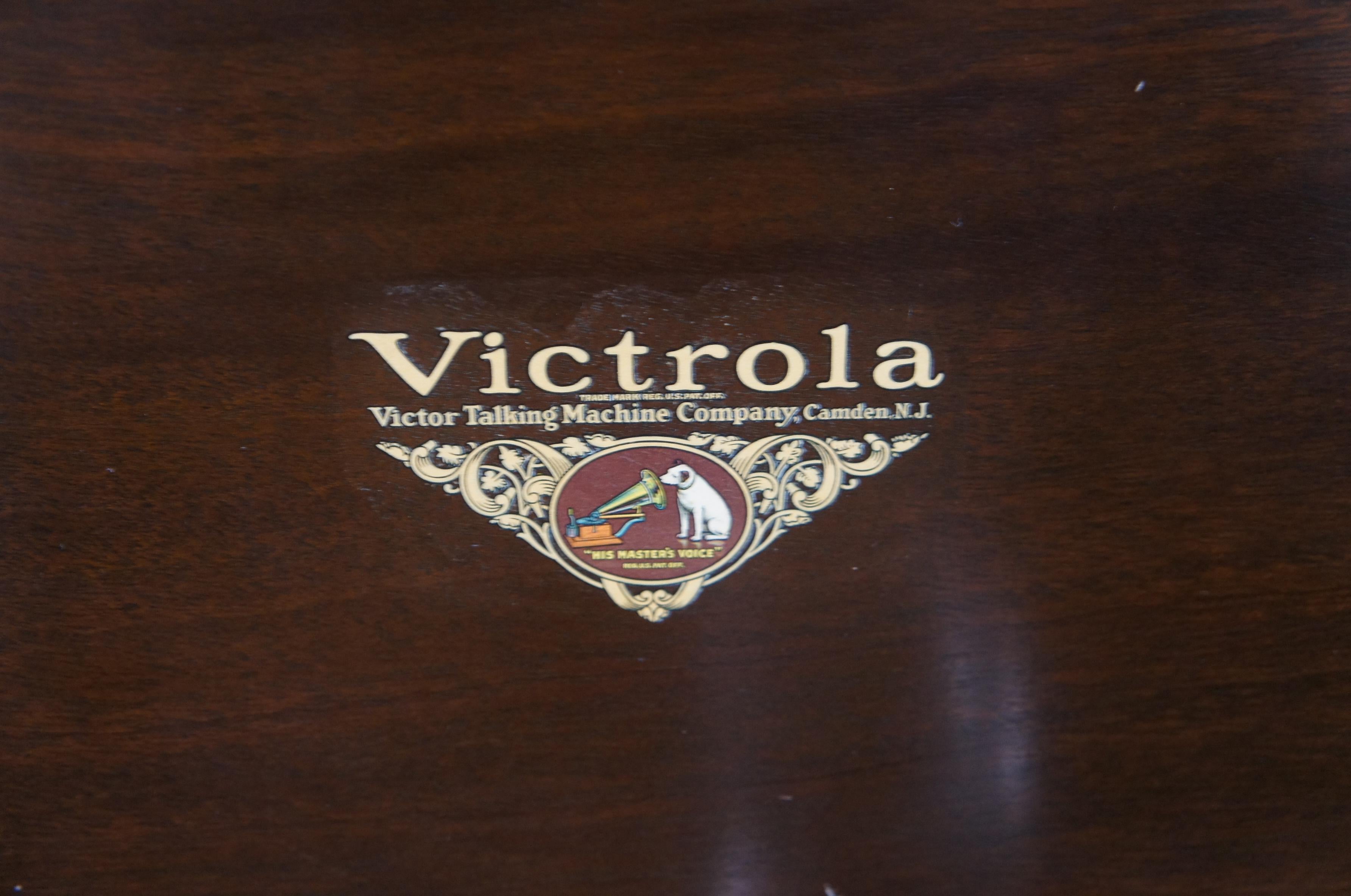 Américain 1927 Antiquities Wurlitzer Victor Victrola Consolette Phonograph Mahogany VV4-3 37
