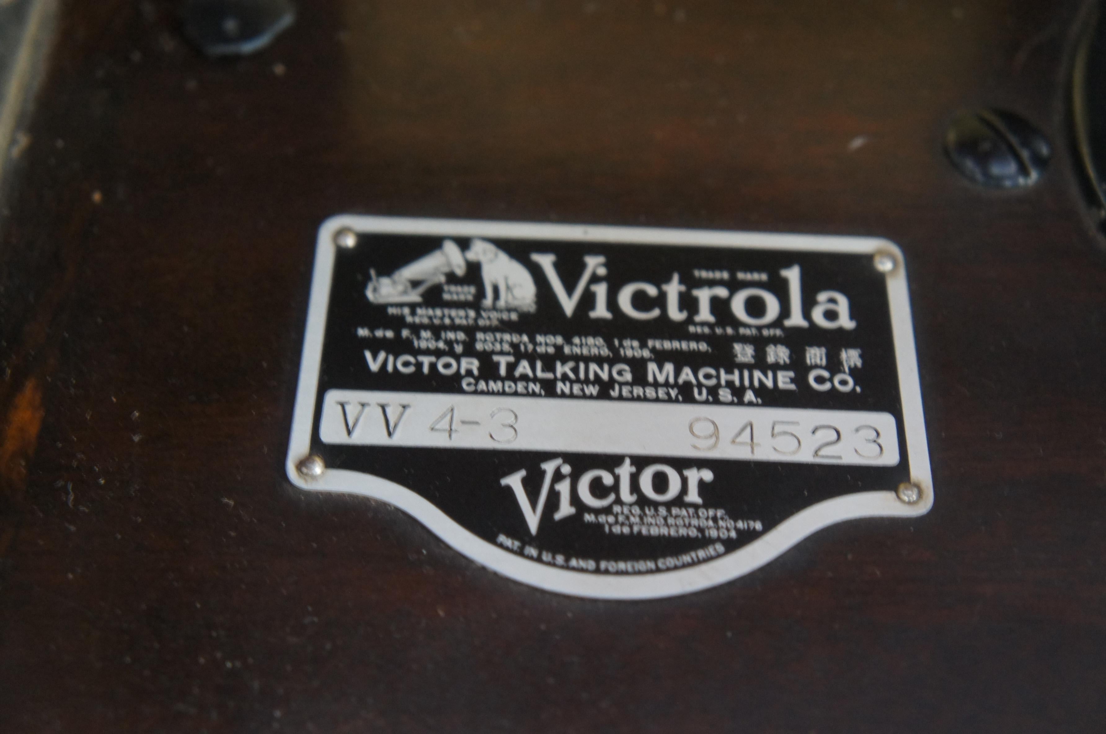 20ième siècle 1927 Antiquities Wurlitzer Victor Victrola Consolette Phonograph Mahogany VV4-3 37