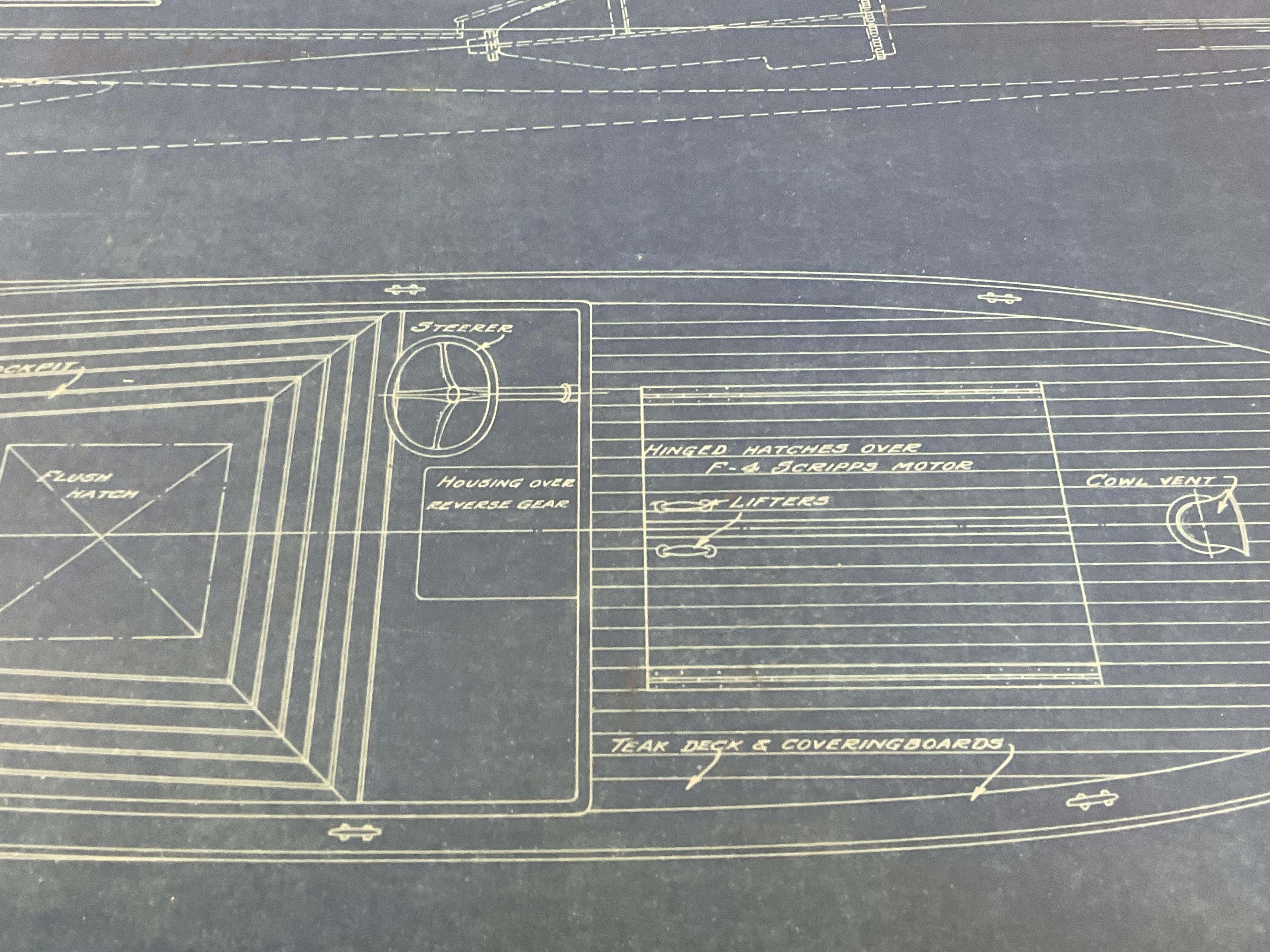 1927 Boat Blueprint by Benjamin Dobson For Sale 3