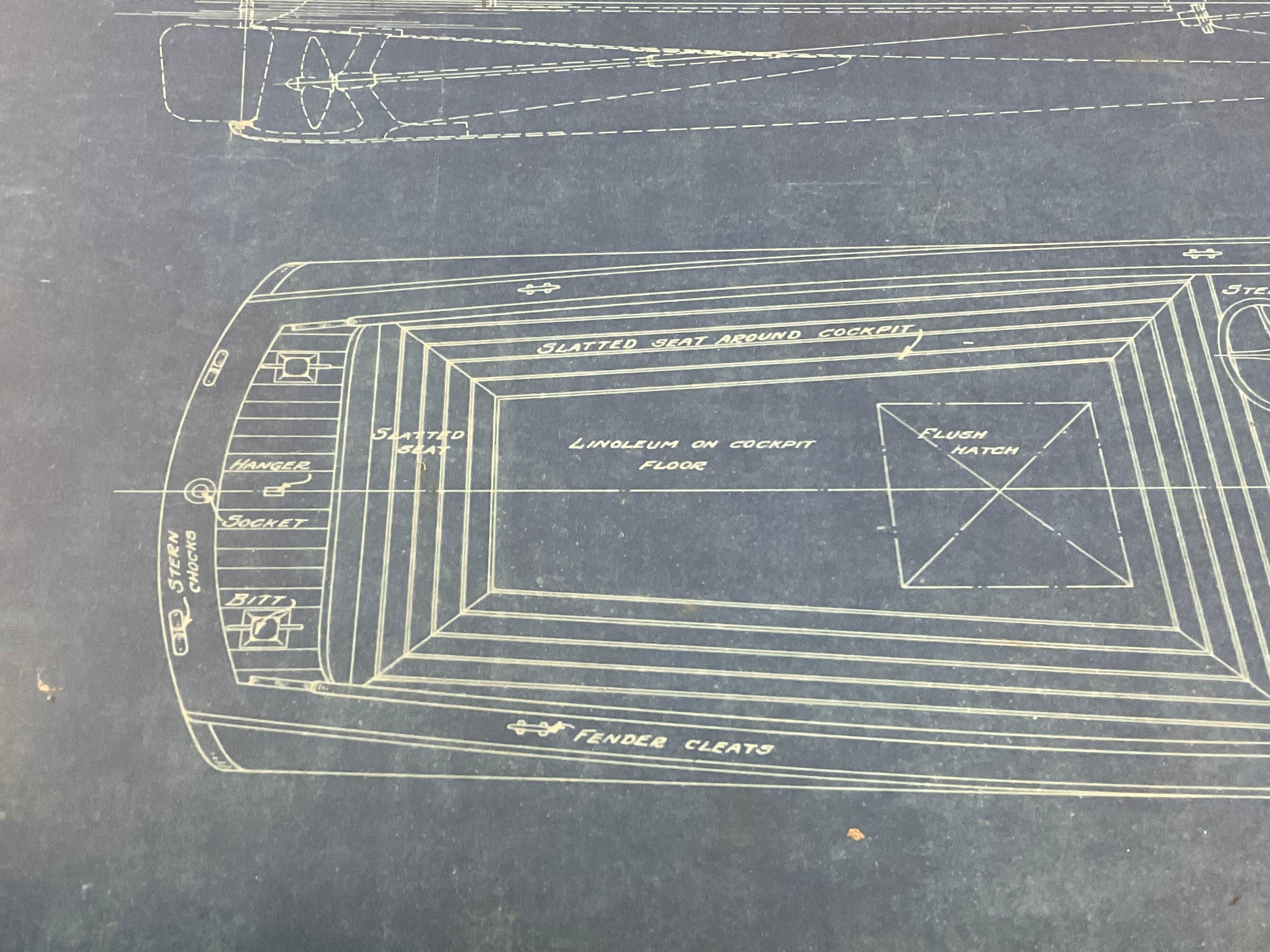 1927 Boat Blueprint by Benjamin Dobson For Sale 4