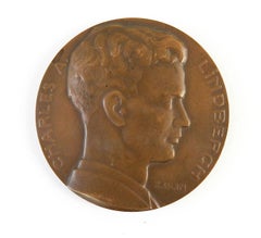 1927 Bronze Medallion Charles Lindbergh Spirit of St. Louis