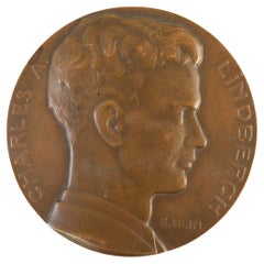 1927 Bronze Medallion Charles Lindbergh Spirit of St. Louis