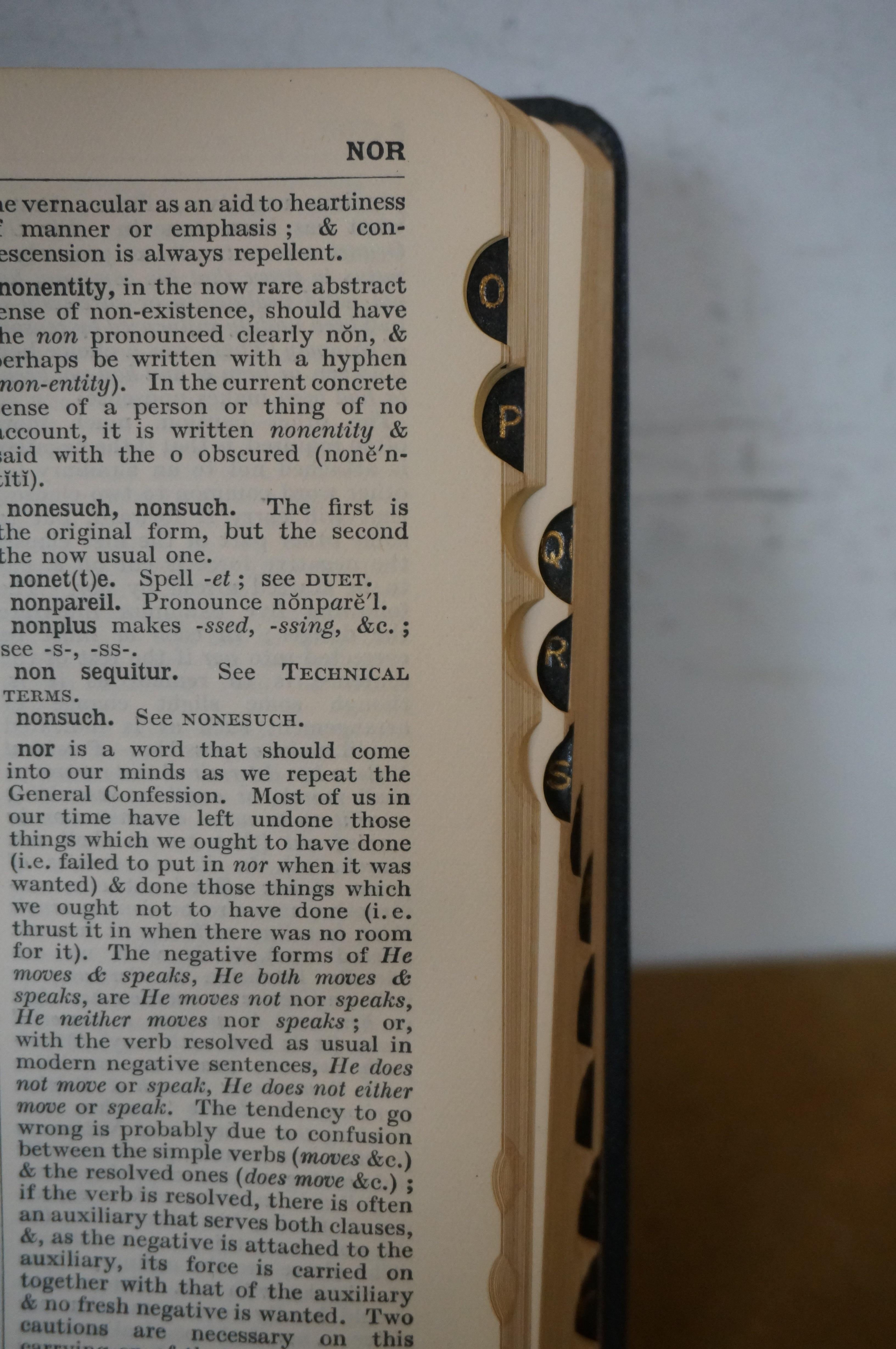 1927 Dictionary of Modern English Usage H.W. Fowler  Oxford Antique Leather Book For Sale 5