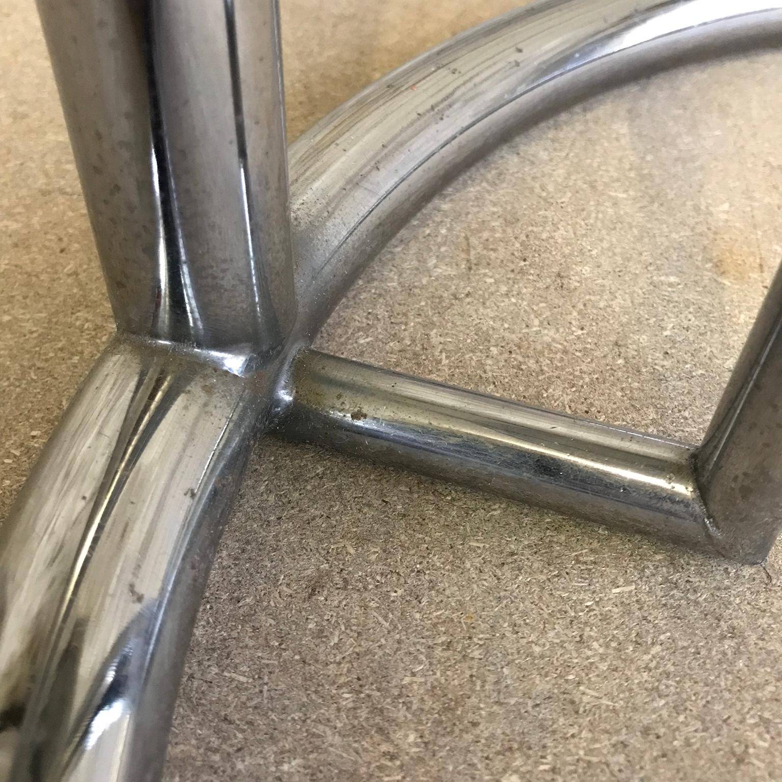 1927, Eileen Gray, Adjustable Side Table E1027 with Unique Grey Smoke Glass  For Sale 5