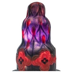 1927 Gabriel Argy Rousseau, Nightlamp Fleurs Et Bourgeons Pate-de-verre Glass