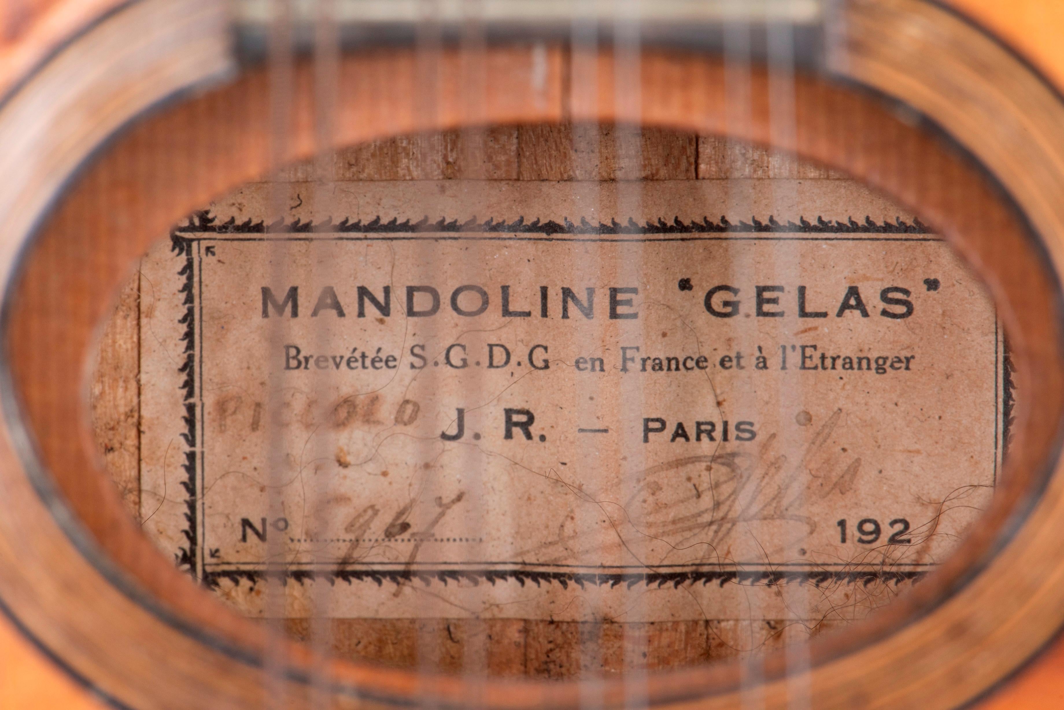 Other 1927 Gelas Double-Table Mandolin, Numbered (5947) and Stamped For Sale